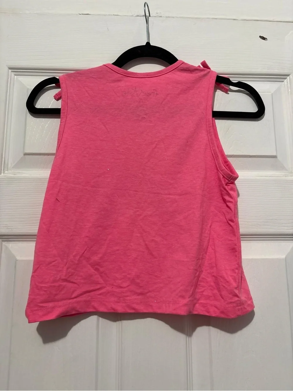 Pink 'Cherry Good Vibes' Girls Tie-Shoulder Tank Top